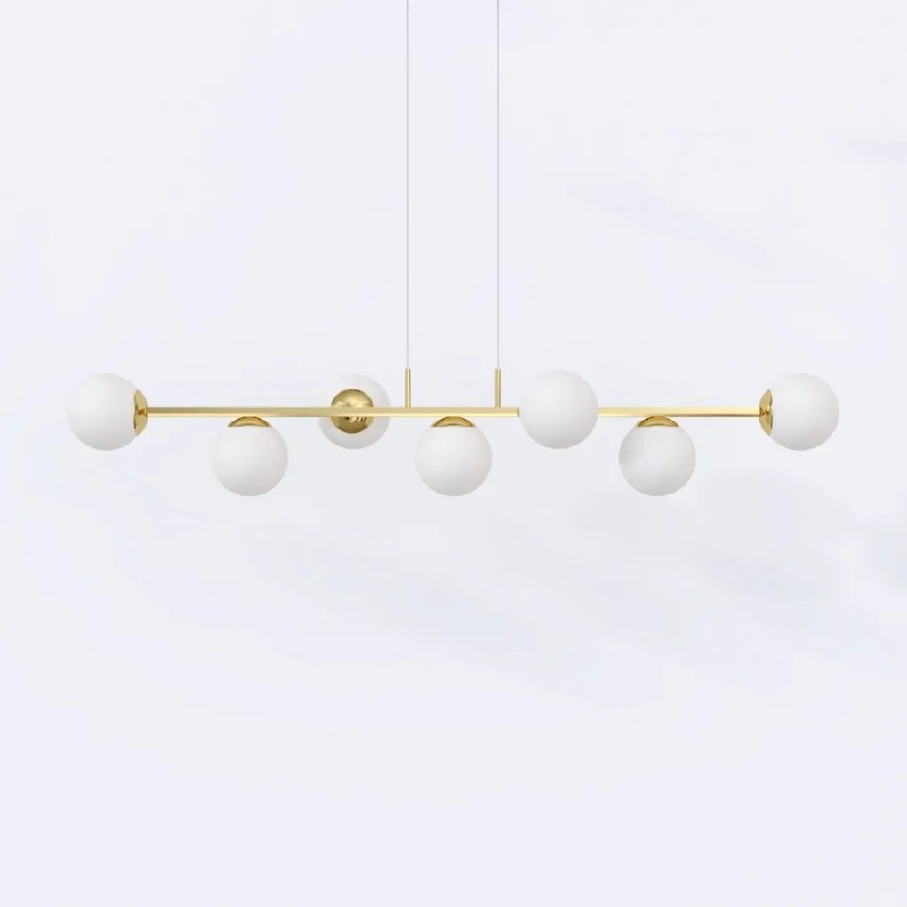 Pendente Jabuticaba Linear Long Retângular 26X20X120Cm Alumínio E Glob... (CINZA, FOSCO)