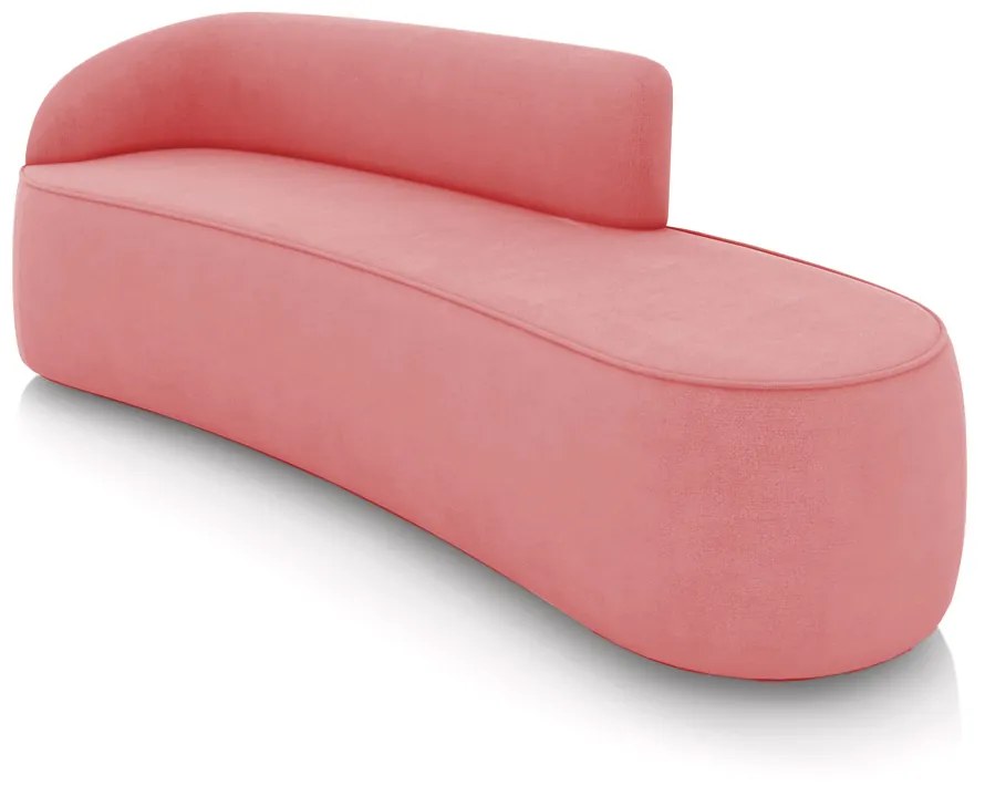 Sofá 4 Lugares Orgânico 220 cm Morgan Suede D03 - D'Rossi - Rose