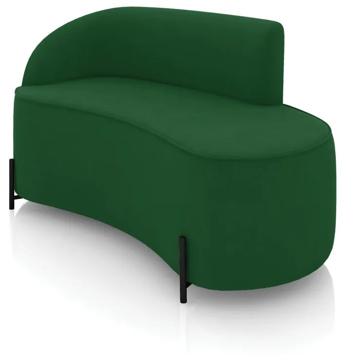 Sofá 2 Lugares Orgânico 140cm Pé Ferro Preto Morgan Suede D03 - D'Rossi - Verde