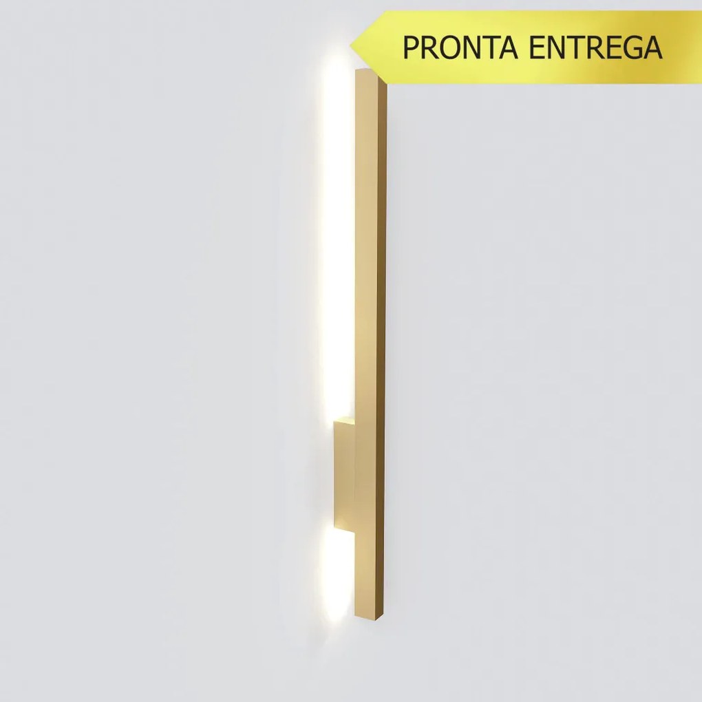 Arandela Vertical Small Slim 02X05X58Cm Led 13W 3000K - Qimporta Ar252... (PRETO)