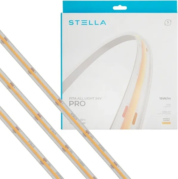Fita De Led 16w Por Metro 24v 5m 3000k Ip67 All Light Pro