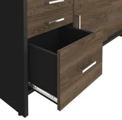 Conjunto Escritório Home Office 5 Peças Corp A06 Charuto/Preto - Mpoze