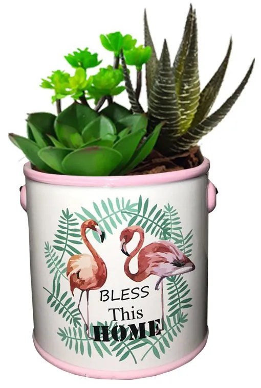 Vaso Decorativo Em Ceramica Com Alca 12,5cm - D'Rossi
