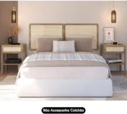 Cabeceira Casal e Queen Com 2 Mesas Laterais Arlo A10 Hanover - Mpozen