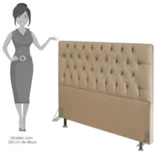 Cabeceira Cama Box Casal Queen 160cm Diamante Linho Bege Z51 - Mpozena