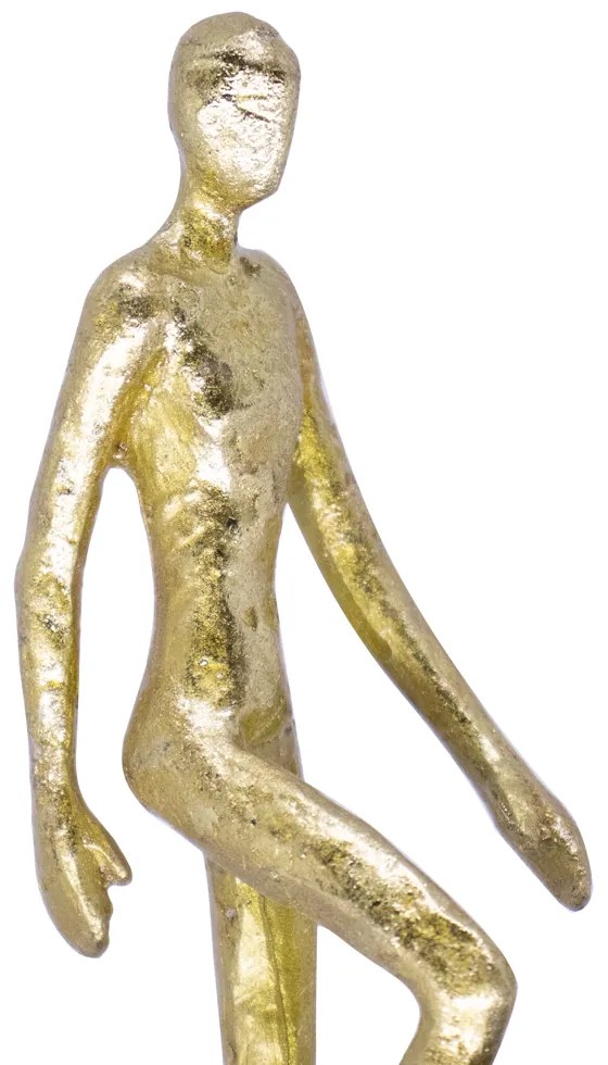 Escultura Decorativa Homem Escada Em Poliresina Dourado 16 Cm - D'Rossi
