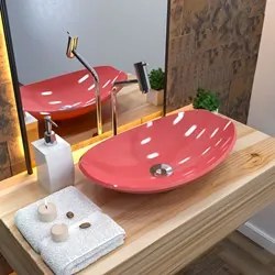 Cuba Pia de Apoio para Banheiro Canoa Luxo 45 C08 Rosa - Mpozenato