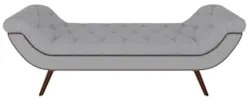 Puff Recamier Calçadeira 140cm Pés Palito Madeira Vêneto Z37 Veludo Ci