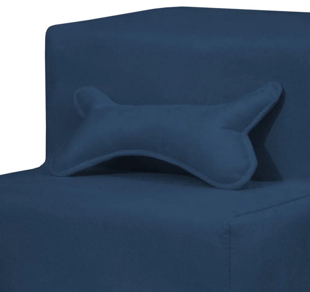 Escada Pet 3 Degraus Almofadada Suede Várias Cores - Azul Marinho