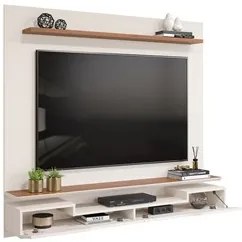 Painel Para Tv Até 60 Pol. 2 Portas Levi D04 Off White/Freijó - Mpozen
