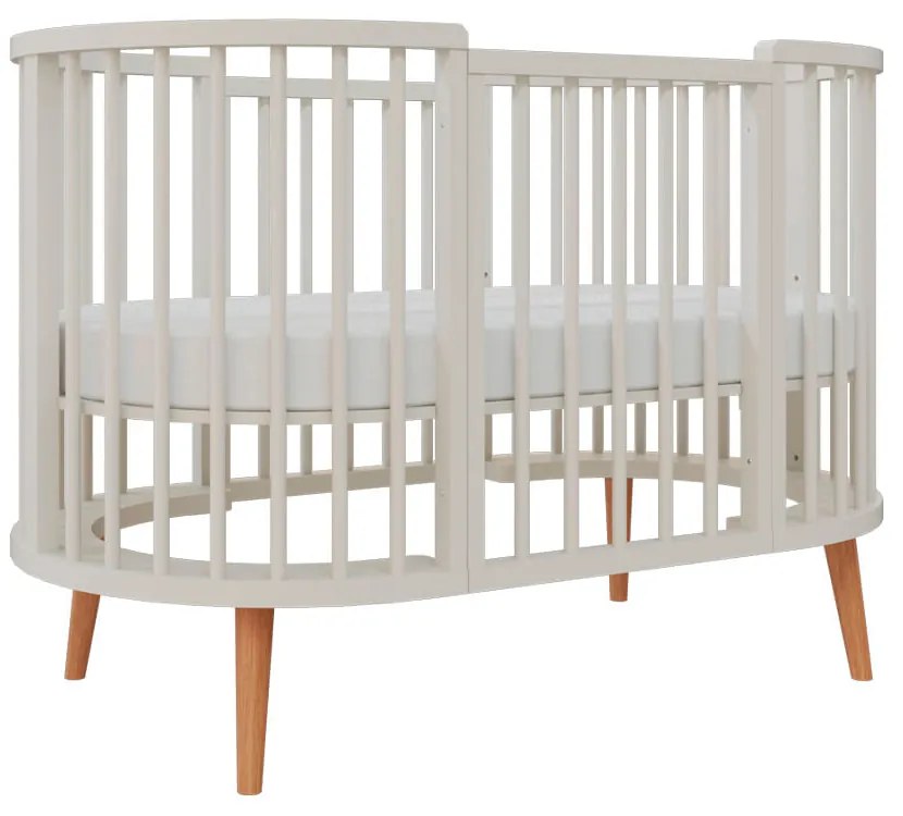 Berço Sonhos Up 4 em 1 - Areia com Pés em Madeira