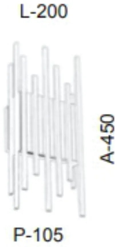 Arandela Flat Com Filetes 10,5X20X45Cm Metal 04Xg9 - Old Artisan Ar-51... (Grafite / Escovado)