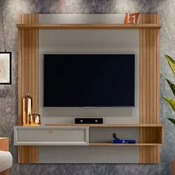 Painel Suspenso para TV até 60 Pol. 1 Porta Pitaya L06 Amêndoa/Titânio