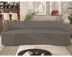 Sofá 5 Lugares para Sala de Estar Living 300cm Theo D06 Bouclê Castor