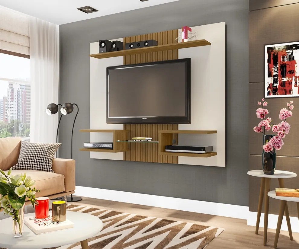 Painel Atlas Off White Cinamomo Ripado – Bechara Móveis