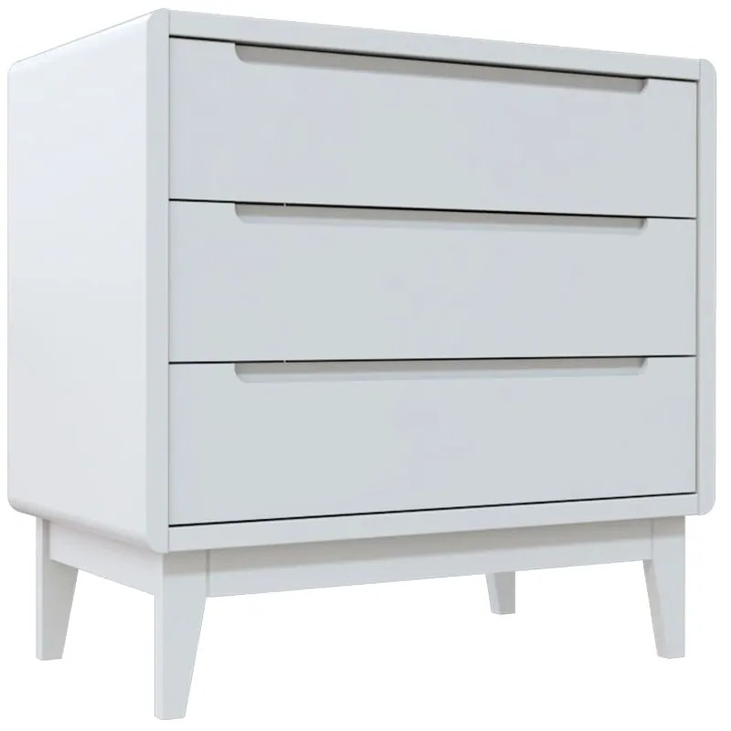 Cômoda Bo 3 Gavetas - Branco com Pés Branco