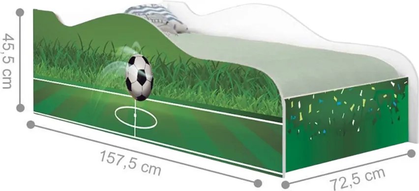 Mini Cama Infantil 157,5x72,5cm com Proteção Lateral Personagens K02 - D'Rossi - COPA FUTEBOL
