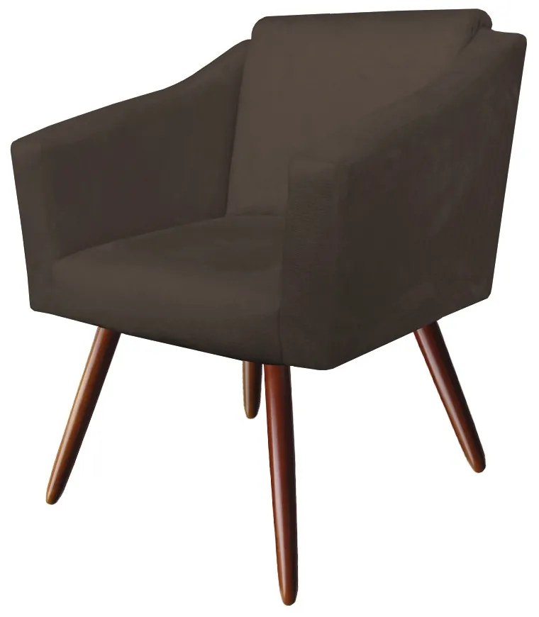 Poltrona San Marino Decorativa Suede Marrom
