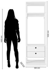Módulo Guarda Roupa Closet Com 2 Gavetas Titan Branco Velluto - Móveis