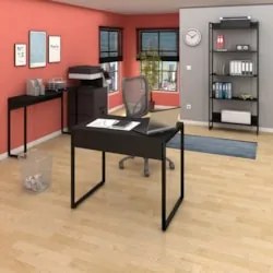 Conjunto Escritório Mesa 90 Aparador e Estante Studio Industrial Z28 P