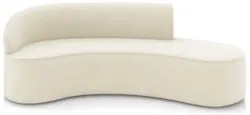 Sofá 4 Lugares Para Sala 220cm Orgânico Wendi Veludo Bege I01  - Mpoze