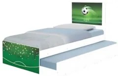 Cama Solteiro Infantil Com Auxiliar 188x88cm Futebol K06 - Mpozenato