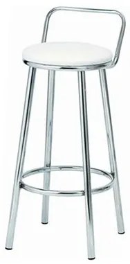 Banqueta Compass Assento Dunas Branco Cromada 70 cm (ALT) - 55778 Sun House