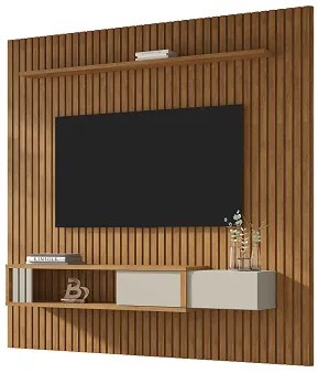 Painel Cancun Ripado Naturalle/Off White - Bechara Móveis