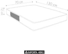 Colchão Berço Americano Baby Light Bordado D18 70x130x12cm - Ortobom
