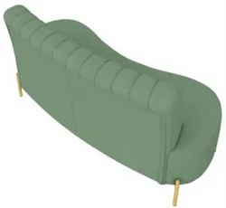 Sofá 2 Lugares 160cm Pés Aço Dourado Tamar Boucle Verde Z08 - Mpozenat