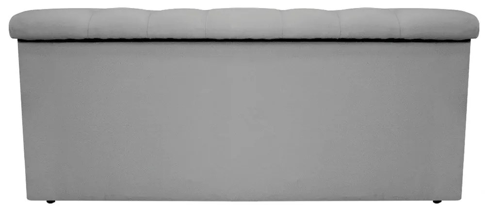 Recamier Baú Estofada Mel 90 cm Solteiro Com Capitonê  Suede Cinza - ADJ Decor