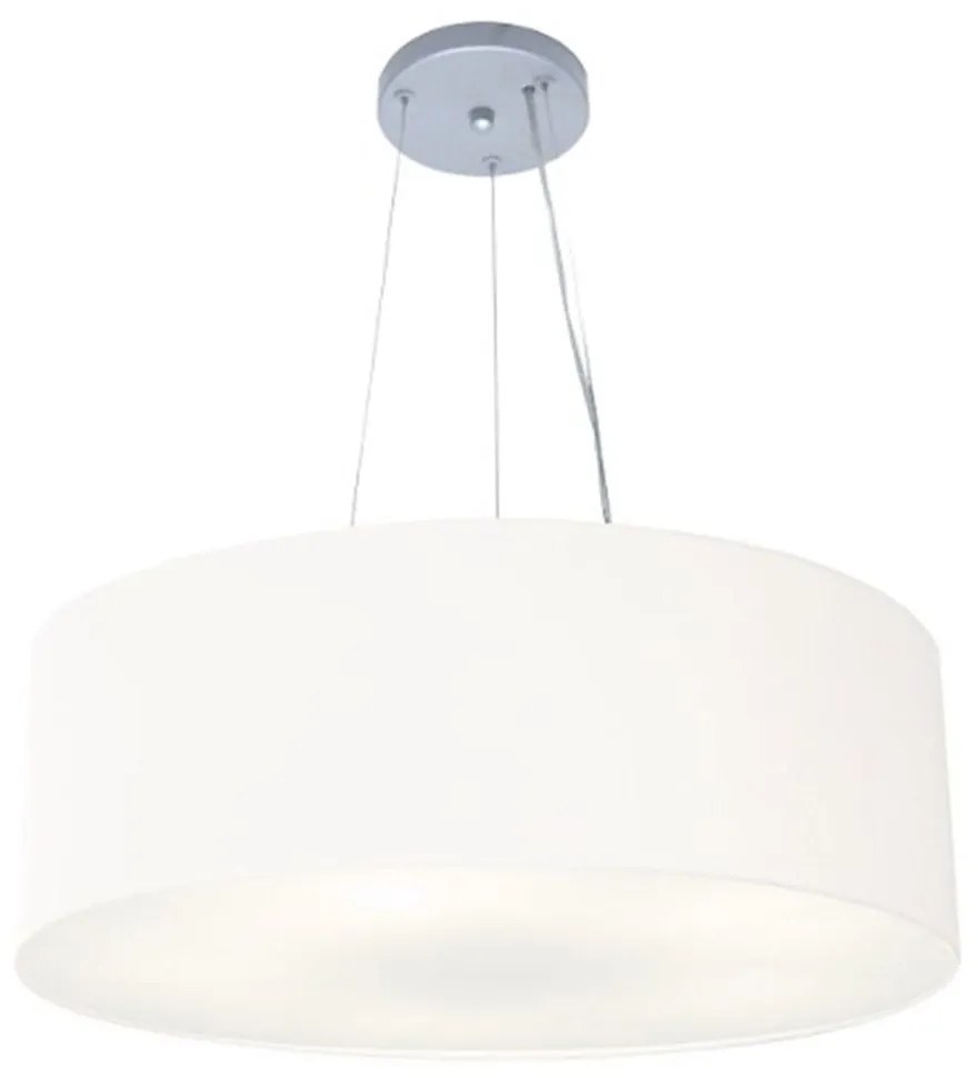 Lustre Pendente Cilíndrico Md-4070 Cúpula em Tecido 80x30cm Branco - Bivolt