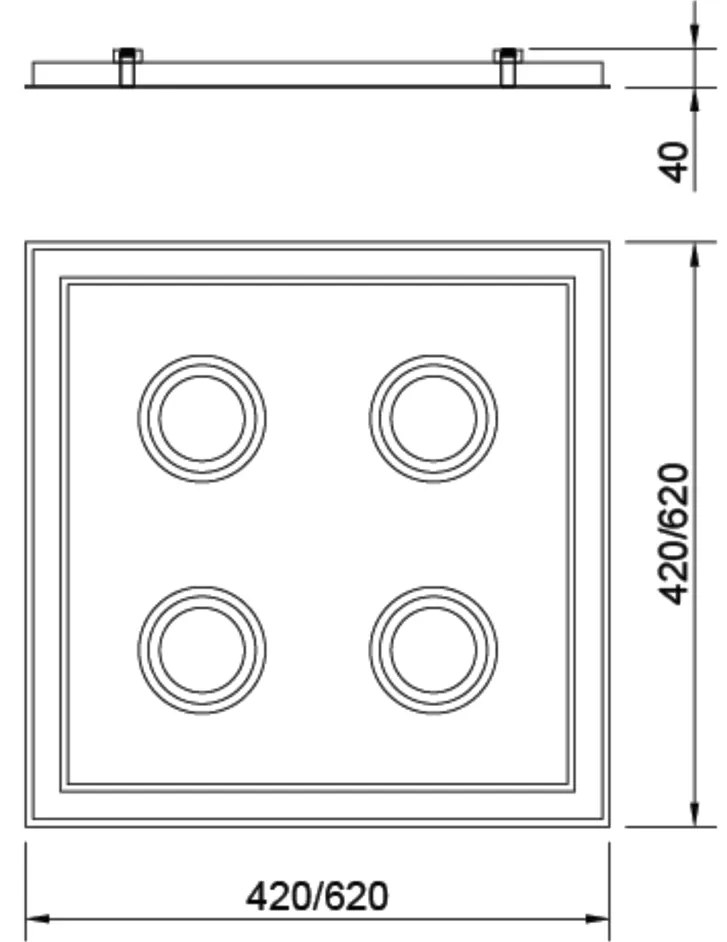 Embutido Premium Pro 30X30X05Cm 04Xmr16 Led 24,4W Bivolt | Usina 19251... (BT - Branco Texturizado, 3000k)