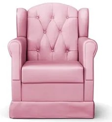 Poltrona de Amamentação Balanço e Puff Letícia Rosa - Phoenix