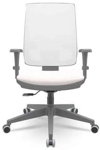 Cadeira Brizza Diretor Grafite Tela Branca Assento Vinil Branco Base RelaxPlax Piramidal - 66376 Sun House