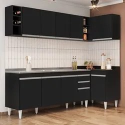 Armário de Cozinha Modulado de Canto Esquerdo 5 Peças CP54 com Pia Ino