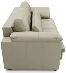 Sofá Retrátil 2 Lugares Para Sala 215cm Dijon Couro Creme S07 - Mpozen
