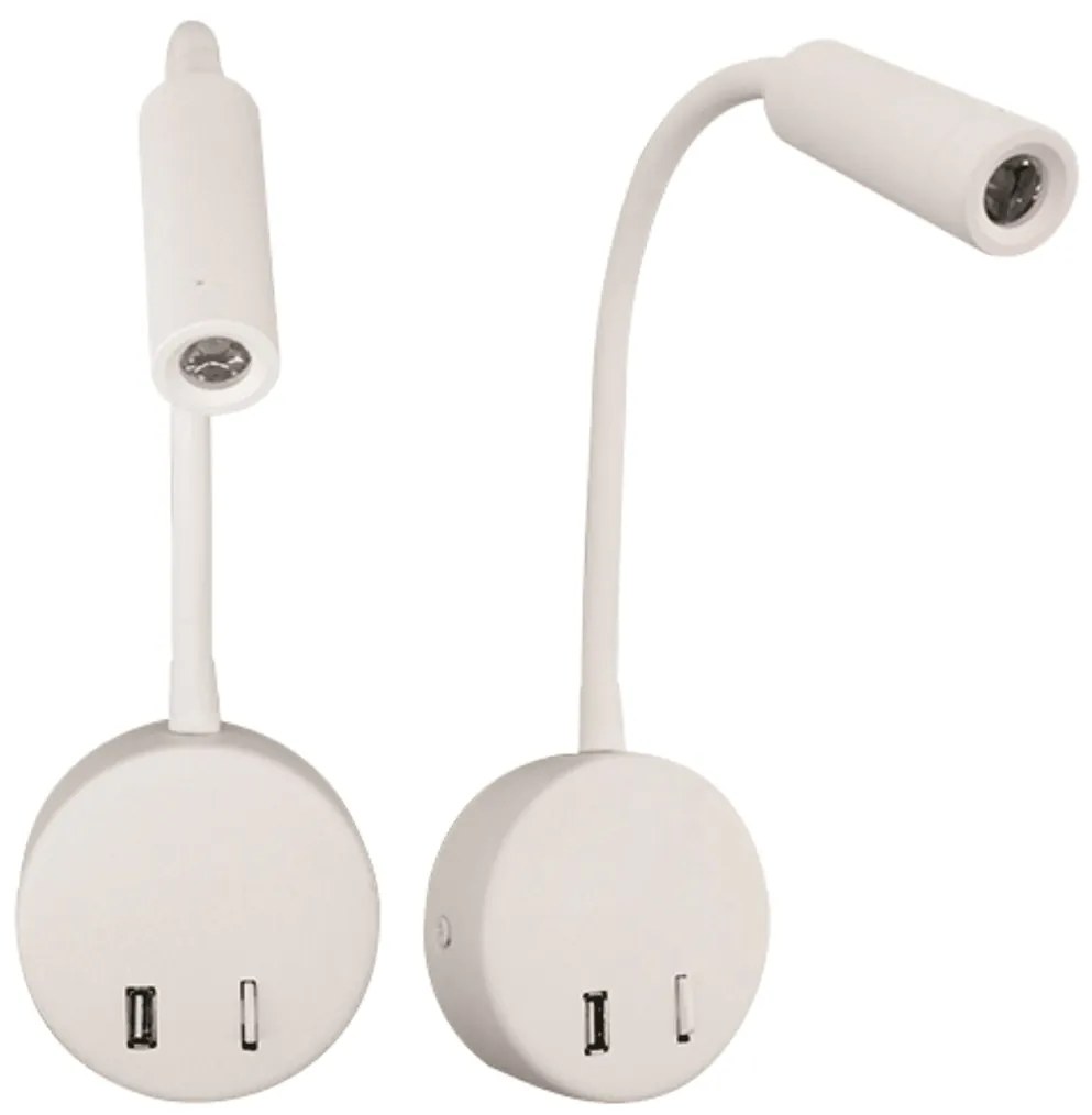 Arandela Mamba Ø9X25X3,6Cm Led 3W 3000K Ip20 Branco |Opus Hm 38827