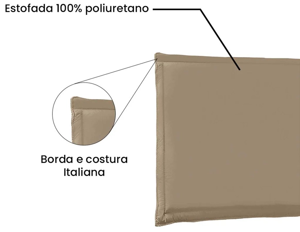 Painel Estofado Cama Solteiro Nápoles SPZ 90cm Suede