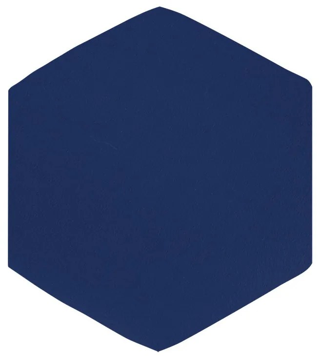 Puff Aramado Hexágono Decorativo Industrial Preto com Suede D03 - D'Rossi - Azul Marinho