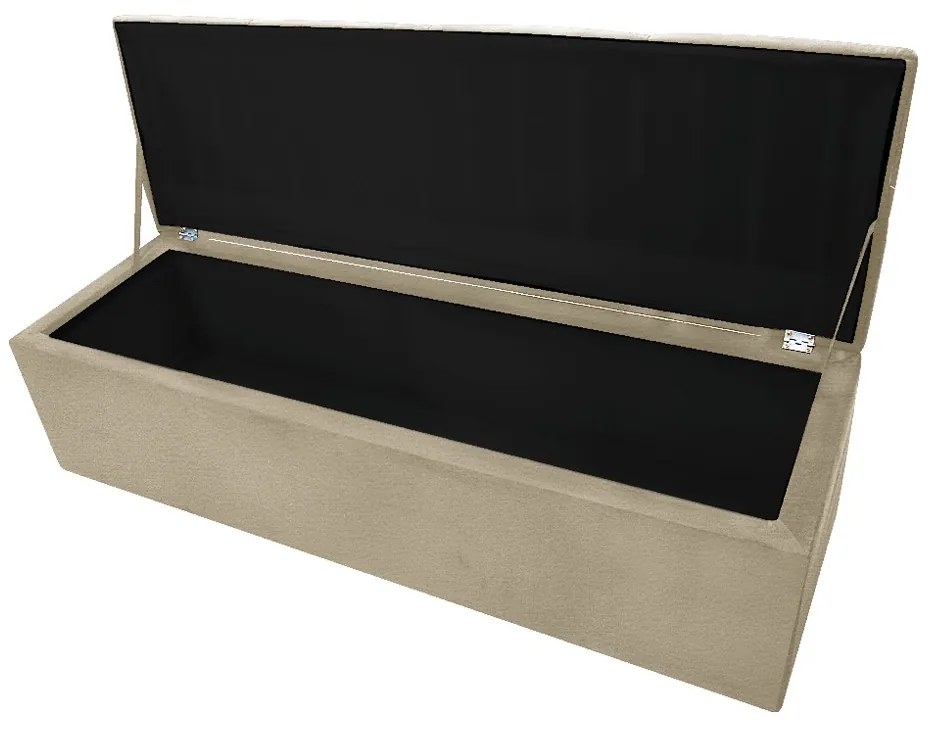 Calçadeira Munique 140 cm Casal Corano Bege - ADJ Decor
