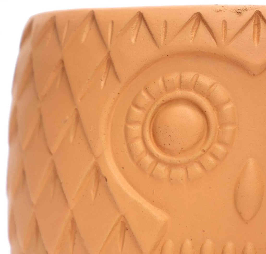 Cachepot Coruja em Cimento Terracota 11,5x13,5 cm - D'Rossi