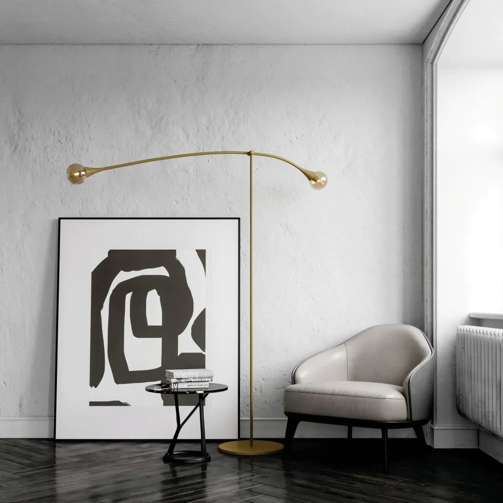 Luminária De Chão Jazz Articulável Base Piso 34X178X150Cm 2Xe27 - Usin... (PT - Preto Texturizado)