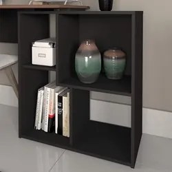Mesa Escrivaninha 2 em 1 com Nichos Arbo A06 Ipê/Preto - Mpozenato