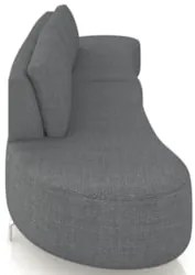 Sofá 3 Lugares 200cm Orgânico Pé Ferro Nagai Linho Grafite Z55 - Mpoze