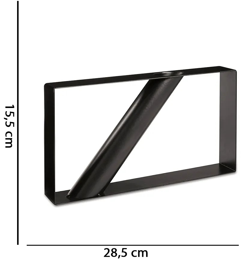Vaso Decorativo Geométrico em Metal Preto 15,5x28,5 Cm - D'Rossi