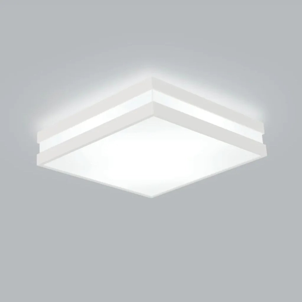 Plafon De Sobrepor Modular Quadrado 47X47Cm 06Xe27 Metal E Acrílico |... (BT - Branco Texturizado)