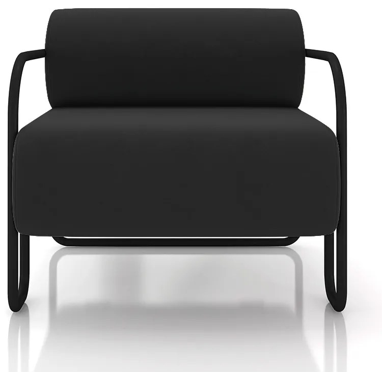 Poltrona Sala de Estar Industrial Preto Ameli Veludo K01 - D'Rossi - Preto