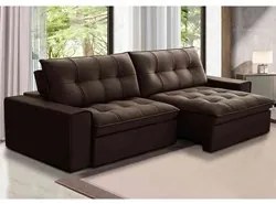Sofá Retrátil Reclinável 3 Lugares 250cm Argon F05 Veludo Marrom - Mpo