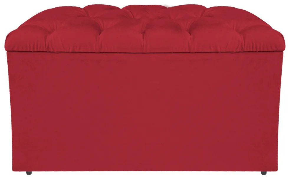 Calçadeira Estofada Liverpool 90 cm Solteiro Suede Vermelho - ADJ Decor